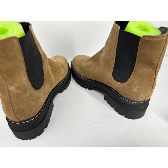 Marc Fisher LTD Privi Booties Women’s 9.5 Tan Leather Ankle Boots 2" Lug Sole - Picture 7 of 11